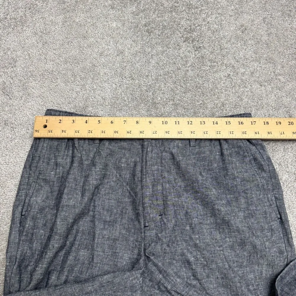 Banana Republic Grayson Linen Blend Pants Men 34x34 Navy Blue Slim Tapered NWT